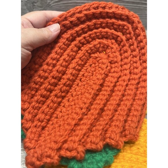 Crocheted Potholders 5 Trivets Fall Leaves Handmade Kitchen Autumn 8.5” X 6.5” - Picture 5 of 6